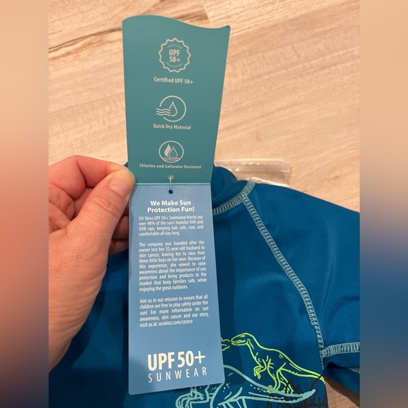 🎉HP🎉 UV-SKINZ Boy’s 3-Piece Swim Set 50+ Sun Protection Dino Sun Wear 2T NWT - Picture 7 of 8